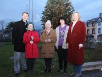 Tralee Municipal District Officer Jean Foley (right), with James Roche, Philomena Duggan, Sharon Roche and Joshua Roche at the Remembrance Tree on Monday. Photo by Dermot Crean