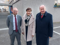 Principal Pat Neenan, Minister Foley and Cllr. Jim Finucane (Chairperson of the Board of Management).