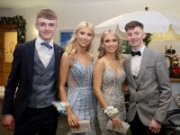 Eddie Sheehy, Jenny Slattery, Aoife O'Connor and Fionán Egan at the Mercy Mounthawk students' debs ball at the Ballyroe Heights Hotel on Saturday night. Photo by Dermot Crean