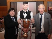 Causeway GAA Chairman Jeremiah Canty with Causeway's County Championship winning captain Jason Diggins and Hall of Fame recipient Maurice Leahy at the Causeway GAA Social on Saturday night. Photo by Dermot Crean