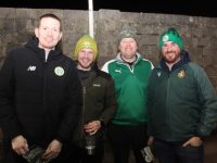 Mark Griffin, Jim McCarthy, Gearóid Carmody and Sean McMahon at the Kerry FC game on Friday night. Photo by Dermot Crean