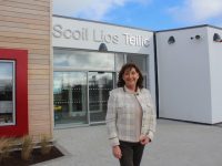 Principal Annette Dineen outside the new school at Listellick. Photo by Dermot Crean
