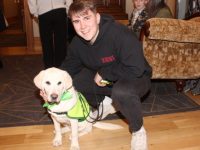 Oisín Liston with Feena at the 'Puppy Love' fundraising dance in aid of the Irish Guide Dogs For The Blind at The Meadowlands Hotel on Friday. Photo by Dermot Crean