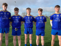 Ballymac Minor players from 2022 who togged out for the Ballymac Senior Team on Sunday v St Pats Blennerville in The Tralee/St Brendan’s SFL  Diarmuid Galvin, Aidan Horgan, Niall Collins, Luke Horgan and Skye Lynch.