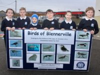 The Blennerville NS fourth class pupils with their bird project at the school on Tuesday.