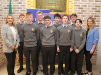 Teachers Karen Tobin and Rebecca Tobin with the two Tralee CBS teams competing at the Inter Schools Junior Geography Quiz at CBS The Green on Tuesday night. Photo by Dermot Crean