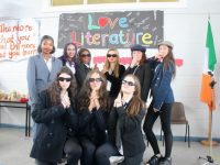 Students dressed as characters from Men In Black, the Joker and Peaky Blinders as part of Love Literature Week at Presentation Secondary School. Photo by Dermot Crean