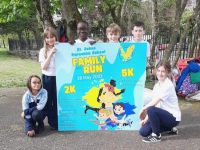 Sofia Osman-Avric, Iona Carmody, Abraham Newland, Luke Power, Seán Drummey and Lucy Smith from St John’s Parochial School Tralee are looking forward to the family fun run in the Town Park on Sunday 28th May.