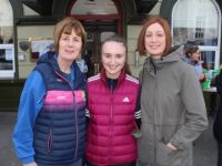 Brenda O'Connell, Aisling O'Connell and Maeve Hartnett at the Good Friday Walk for Kerry Hospice from The Grand Hotel. Photo by Dermot Crean