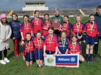 Scoil Eoin Balloonagh winners of the INTO-GAA Mini Sevens Girls competition.