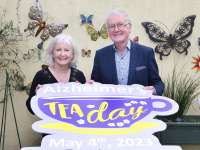 Una Crawford O'Brien and Bryan Murray promoting the Alzheimers Society's Tea Day which takes place on May 4.