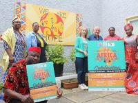 Looking forward to Africa Day celebrations in the Town Park on May 28 were, In front; John Lazuras. Back from left; Ajarat Aneke, Jacqueline Tshikota, Mary Carroll and Sean Lyons of Tralee International Resource Centre, Grace Titus and Teresa Elumelu. Photo by Dermot Crean