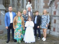 Teja Bermina and family at the CBS Primary School First Holy Communion Day on Saturday. Photo by Dermot Crean