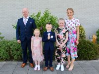 Dean Ferriter with Pat, Fiadh and Sophie Ferriter and Louise O'Donovan at the Listellick NS First Holy Communion Day at Our Lady and St Brendan's Church on Saturday. Photo by Dermot Crean