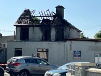 The building on Mitchels Road which suffered extensive damage in a fire in the early hours of Thursday morning. Photo by Dermot Crean