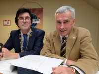 Anthony Garvey (left) with Joe McDonnell at Tralee Toastmasters.