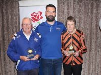 Club Chairperson John Dowling with Hall of Fame Recipient Jimmy Diggins and Club Person of the Year award winner Ann O'Shea. Photo by Dermot Crean