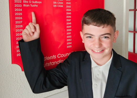 Rian Wins Scoil Eoin School Spirit Award