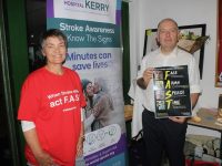 Mary Donovan, Stroke CNS and Stroke Consultant Barry Moynihan, both of UHK at the Friends of UHK fundraising Night at the Dogs on Friday. Photo by Dermot Crean