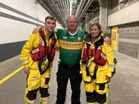 Fenit RNLI volunteers Cian Lawless and Jackie Murphy pictured with RNLI volunteer Kieran Caufield from Killarney in the middle.