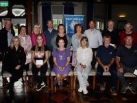 At the presentation of cheques at The Meadowlands Hotel to charities benefitting from the Tralee Lions Club Golf Classic 2023 were, in front; Jackie Murphy, RNLI; Louise Quill, Tír na nÓg Orphanage; President of Tralee Lions Club Joan O'Regan; Lesley Galvin of Meals On Wheels Tralee; Declan O'Halloran and Michael O'Connor from Fenit RNLI. Back from left; Paddy Garvey, Baile Mhuire; Kay McCarthy, Inspired; Colette Price, Tralee Soup Kitchen; Brendan Kenny of Tralee Lions Club; Catriona O'Mahony, Pieta; Yvonne O'Brien of Inspired; Thomas Casey of Ballyheigue Men's Shed; Gregory Herve of Ballyheigue Inshore Rescue and Robert Groves of Tralee Lions Club. Photo by Dermot Crean