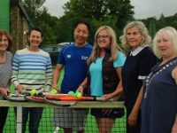 From left; Rosemary Broderick, Cliona Ruttledge, Chris Sun, Sorcha Finnegan, Nuala Finnegan (Chairperson) and Karen Higgins (President of Munster Tennis).