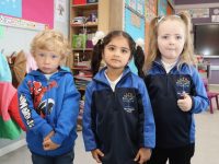 Junior infants on their first day at school at CBS Primary on Thursday. Photo by Dermot Crean