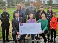 CBS The Green presented a cheque for €2,830 to aid in former pupil Chris O'Driscoll's ongoing rehabilitation after suffering a stroke earlier this year.