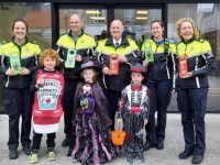 Launching the Halloween initiative were Garda Trish Fitzpatrick, Inspector Tim O’Keeffe, Superintendent Paul Kennedy , Student Garda Aoife Coffey and Garda Mary Gardiner with youngsters in front
Oisin Burke, Lilly McLoughlin and Noah McMahon.