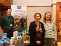 Rhys Phillips of Revive Active with Julianne Foley and Joan Wharton at the Horan's Healthstores Health and Wellness Expo at The Meadowlands Hotel on Saturday. Photo by Dermot Crean