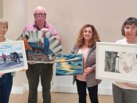 TAG members from Left, Ber Earley, Paudie Lynch, Sian Roycroft Clinton and Siobhan Sexton with some of their works for the upcoming "Our World , Our Oyster" exhibition.