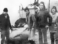 Rescuers on the pier in Ballydavid back in 1977.