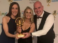 Radio Kerry's Niamh Daly, Elaine Kinsella and Alan Finn with their Gold award. Photo: Radio Kerry