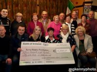 Members of The Castlemaine Events Committee pictured with a cheque for ‚Ç¨15,859.69 for The Kerry Hospice Foundation,The amount was raised with the holding of  The Castlemaine Fair Day in memory of John O'Donoghue (Who passed away in 2019 in the care of Palliative Care Unit at UHK) which was held on the  October 15th last. Back L-R: Darragh O'Connor,Mary Sheehan,Joan Burke,Dennis Tagney,Brendan Dennehy,Kathleen O'Connor,Tess Riely, Frank Coffey,Anne and John Foley.        Front L-R: Charlie Boyle,Tommy Grif