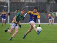 The Rock’s Eoin Mangan in action in the Under 15 Munster Colleges Final in Staid a’Ghearaltaigh last week. The Green boys were unlucky v The Sem! The Killarney boys were 0-2 ahead at the end of extra time. Adrienne Mhic Lochlainn a ghlac an pictiúr.