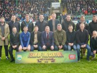 Pictured is the Garvey's Supervalu Kerry Senior Football Championship Team of the 21st Century who were revealed to the crowds ahead of the senior county final which took place on Sunday at Austin Stack's Park, Tralee. Front row (L to R) Denis 'Shine' O'Sullivan (South Kerry), Killian Young (South Kerry), Kieran O'Leary (Dr. Crokes), Pat O'Sullivan (Chairman, Kerry County Board), Dara Ó Cinnéide (An Ghaeltacht), Brian Looney (Dr. Crokes), Colm 'Gooch' Cooper (Dr Crokes), Shane Myers (Dr Crokes). Back row (Lto R) Shane Murphy (Dr Crokes), Mike Maloney (Dr Crokes), Eoin Brosnan (Dr Crokes), Bryan Sheehan (South Kerry), Johnny Buckley (Dr Crokes), Declan O'Sullivan (South Kerry), Eamonn Fitzgerald (representing his brother Maurice for South Kerry) and Stephen O'Sullivan (South Kerry.).