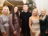 Aoife McCarthy, Katia Allousese, Ricky Clifford, Sigita Reidy and Mags O'Sullivan at the Next Christmas party in The Ashe Hotel on Saturday night. Photo by Dermot Crean
