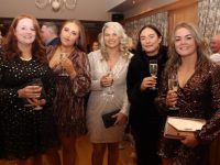 Sarah Curtin, Osha Horgan, Ciara Moran, Ciara Dolan and Louise Curtin at the Ballygarry Estate Christmas Party Night on Friday. Photo by Dermot Crean