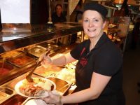 Bridget Moynihan serving up a full plate at the carvery at Kirby's Brogue Inn.