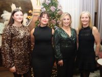 Shannon Dowling, Sarah McMahon, Caitriona Leen and Eimear O'Connor at the JRI America Christmas Party at The Ashe Hotel on Thursday evening. Photo by Dermot Crean