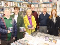 Minister Norma Foley launches the CD featuring the music of the late Paddy Malone with David and Fran Malone, David Buttimer, Paul Hanrahan and Zoe Malone at the Action Lesotho CD/DVD shop in the Tralee Shopping Centre on Thursday. Photo by Dermot Crean