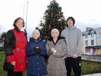 Tralee Municipal Administrative Officer Bridget O'Riordan with Philomena Duggan, Sharon Roche and James Roche in front of the Remembrance Tree on Princes Street. Photo by Dermot Crean