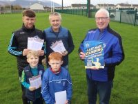 Young Leo Keane and Logan O'Connor with Barry John Keane, Oliver Molloy and Pat Flavin, launching Kerins O'Rahillys Last Man Standing competition. Photo by Dermot Crean