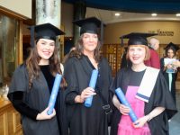Digital Content Producer graduates Ashling Spillane, Máire Ní Laighin and Miriam O'Sullivan at the Kerry College Graduation Day at the Brandon Conference Centre on Thursday. Photo by Dermot Crean