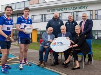 6.2.2024 : Repro Free :: MTU is delighted to announce that the University will be hosting the Electric Ireland Higher Education GAA Championships on our Kerry campus from the 13th to the 17th of February 2024. 
Left standing : Joe Diggins (Hurler) and Armin Heinrich (Footballer)
Back Row…
Mike Quirke - MTU Kerry campus GAA Development officer 
Peter Twiss - Secretary Kerry GAA
Stephen Stack - President Tralee Chamber of Commerce

Seated :  left to right
Dr Brendan O' Donnell
Vice President Academic Affairs & Registrar
Mr Jimmy Deenihan, Chairperson, MTU Governing Body
Ms Gillian O’Sullivan
Academic Administration & Student Affairs Manager
Photo By : Domnick Walsh © Eye Focus LTD .
Domnick Walsh Photographer is an Irish Aviation Authority ( IAA ) approved Quadcopter Pilot.
Tralee Co Kerry Ireland.
Mobile Phone : 00 353 87 26 72 033
Land Line        : 00 353 66 71 22 981
E/Mail :        info@dwalshphoto.ie
Web Site :    www.dwalshphoto.ie
ALL IMAGES ARE COVERED BY COPYRIGHT ©
MTU is delighted to announce that the University will be hosting the Electric Ireland Higher Education GAA Championships on our Kerry campus from the 13th to the 17th of February 2024.
This is set to be a fantastic showcase of Gaelic games activity with over 17 games taking place across the 5 days, with teams descending on Tralee from all over Ireland, the UK and the US.
The Kingdom has long prided itself on its famed Gaelic games heritage, and this week-long festival of hurling and football action, a first for MTU to host both the Sigerson and Fitzgibbon cup finals, is a source of great pride for all in the University and we hope to provide a fantastic occasion for all.
We would like to acknowledge the support we are receiving from Kerry GAA and the various clubs around Tralee town, Tralee chamber of commerce and all who are helping to make this event a memorable one for those who will visit us.
Best of luck to all competing teams.