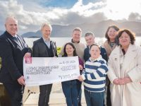 Presenting €8,150 to Down Syndrome Kerry resulting a recent event at the Europe Hotel were L-R Hotel Manager Michael Brennan, Adrian Stehr, Siobhan Looney, Joe Burkett Down Syndrome Kerry, Anthony O'Connor, Fionn Van Bladel, Sarah Kelleher & Siobhan Walsh, Operations Manager for Down Syndrome Kerry.  Picture Marie Carroll-O'Sullivan