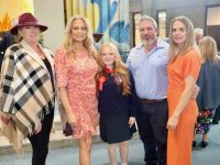 Scarlett Bees with Marian Fitzgerald, Laura Bees, Chris Bees and Samantha Fitzgerald at the Listellick NS Confirmation Day at Our Lady and St Brendan's Church on Thursday. Photo by Dermot Crean