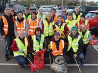 Tralee Tidy Towns, Lions Club, Team Bramble members and volunteers gather for a clean-up on Tuesday night. Photo by Dermot Crean