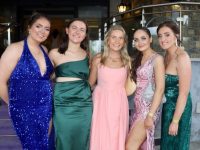 Shannon McCarthy, Chloe Griffin, Sarah Donnelly, Edel Browne and Rebecca O'Connell at the MTU Health and Leisure Ball at The Rose Hotel on Thursday evening. Photo by Dermot Crean