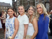 Laura Dennehy, Carys Curran, Caoimhe Cotter and Hannah McKenna after the Mercy Mounthawk Graduation Ceremony at St John's Church on Friday afternoon. Photo by Dermot Crean